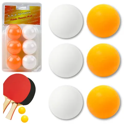 Image de Balles de Ping Pong Sport Blanc Orange 6 Pièces