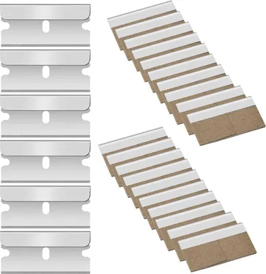Produktbild von Flintronic 20 Stück Keramikfeldschaber Ersatzklingen, Schaberklingen Edelstahl, Schaber Klingen, Rasierklingen Zeranfeldkratzer, Keramikfeld, Herdschaber für Kochfeld, Backofen, Glaskeramik