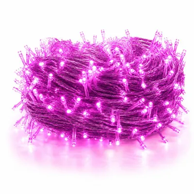 Produktbild von 50M 500LEDs 8 Modi Lichterkette Strom LED Weihnachten Lichterkette Transparente Kabel Zimmer Deko Licht Party Garten Weihnachtsbaum Beleuchtung, Rosa