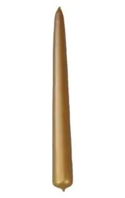 Productafbeelding van Branded kaarsen, diameter 2,2 cm, lengte 19,5 cm - Goud - Set van 4