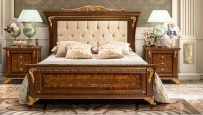 Produktbild von Doppelbett Massivholz Schlafzimmer Betten Design Bett Möbel MobilPiu Luxury