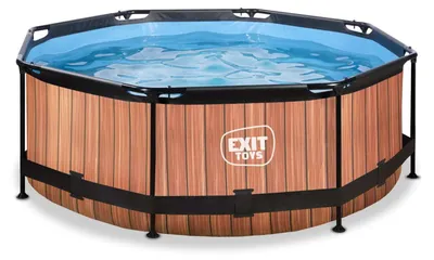 Produktbild von EXIT Wood Rahmenpool ø244, Aufstellpool, mit Filterpumpe, Rund, Braun