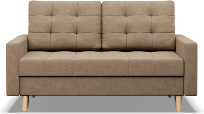 Produktbild von Sofa mit Schlaffunktion ELMA, 2-Sitzer Couch, Wendekissen, Bettkasten, Braun