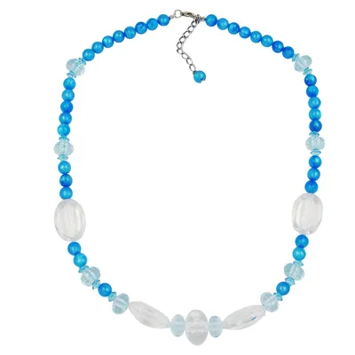 Produktbild von Kette hellblau-türkis kristall blau 55 cm
