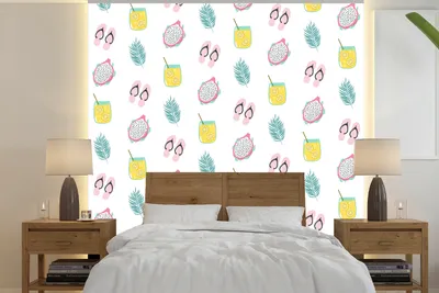 Produktbild von MuchoWow® Fototapete für Wohnzimmer oder Schlafzimmer Wandtapete Vinyl Motivtapete Sommer - Pastell - Muster - 280x280 cm - Hintergrundbild