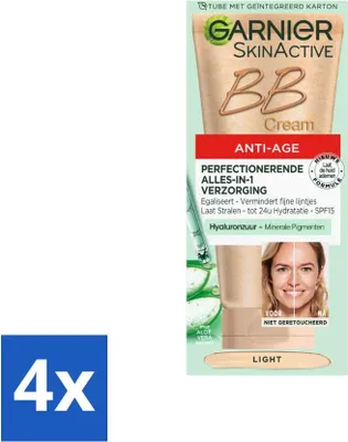 Produktbild von Garnier - SkinActive - BB Cream Light - Anti-Aging - Getönte Tagescreme - 50 ml - Vorteilspack - 4 Stücke