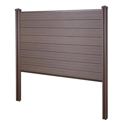 Immagine prodotto di Schermo privacy in WPC Sarthe, recinzione frangivento, palo in WPC da incassare nel calcestruzzo ~ elemento di base, 195 cm marrone