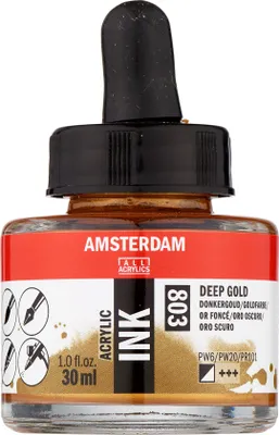Immagine prodotto di Amsterdam Bottiglia di inchiostro acrilico 30 ml colore oro 803