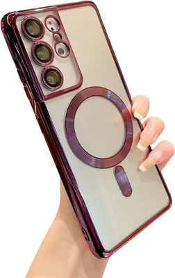 Immagine prodotto di Custodia per Samsung Galaxy S21 Ultra 5G Magnetic Ultra Thin Transparent Case con Magsafe e Camera Cover Viola