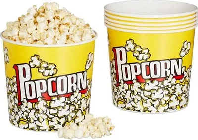 Obrázok produktu pre Opätovne použiteľná sada 6 ks vedier na popcorn