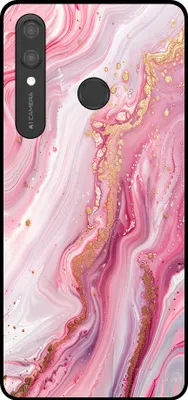 Immagine prodotto di Smartphonica Custodia per Huawei P Smart (2019) con stampa in marmo - Custodia posteriore in TPU con design in marmo - Rosa