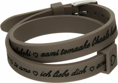 Zdjęcie produktu dla MEZZOMETER Mod. I LOVE YOU SILVER - Silikonowa bransoletka BM1703