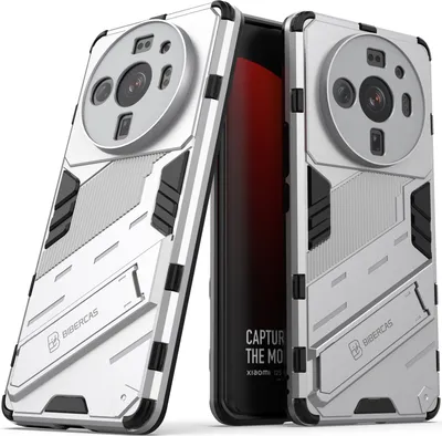 Produktbild von Armor Hülle für Xiaomi 12S Ultra, Hybrid PC TPU Bumper Stoßfestes Schutzhülle mit Standfunktion Orange
