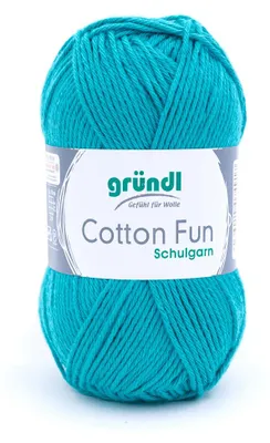 Produktbild von Gründl Baumwolle Fun Strickgarn/ Häkelgarn 100% Baumwolle ,50 g/115 m,NS: 3-4 24 türkisblau