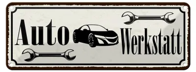 Produktbild von Blechschild Hinweis 27x10cm Auto Werkstatt Wanddeko Dekoration