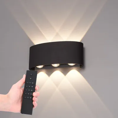 Produktbild von hoftronic LED-Wandleuchte Tulsa 6W 630lm 3000K IP54 Schwarz dimmbar