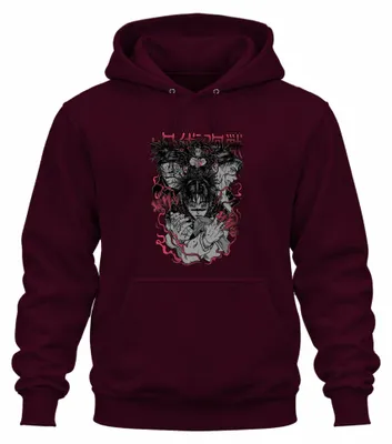 Immagine prodotto di 呪術廻戦 Sukuna Yuji Megumi Anime Manga Regalo Anime Estetica Felpa con cappuccio Unisex, Borgogna, XXL