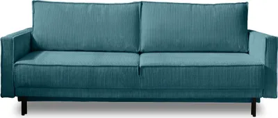 Produktbild von Lisa Design Charlie, 3-Sitzer Sofa mit Schlaffunktion und Bettkasten, aus Cord , Entenblau