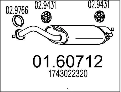 Produktbild von MTS 01.60712 Endschalldämpfer für TOYOTA COROLLA Kombi (E12J, E12T) Auspuff