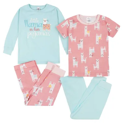 Productafbeelding van Gerber baby pyjama set voor meisjes, comfortabele pasvorm, 4-delig