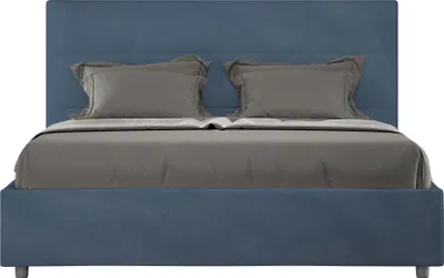 Produktbild von ITYHOME - Gepolstertes Bett mit Bettkasten 160x190 mit Mikrofaserbezug Blau Mika