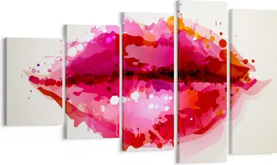 Produktbild von Bild auf Leinwand - Leinwandbild - Rote Lippen glänzend Lippe Glanz - 100x60cm - Wand Bild - Wanddeko - Leinwanddruck - Bilder - Kunstdruck - Leinwand bilder - Wandkunst - EG100x60-2706