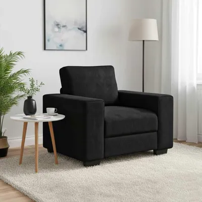 Obrázek produktu pro Křeslo, barva černá, rozměry 100x77x82 cm, potah z veluru, hmotnost 16,2 kg
