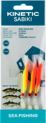 Obrázok produktu pre Kinetic Sabiki Mini Makk #5/0 žltá/oranžová Pollack Cod Coalfish Leader