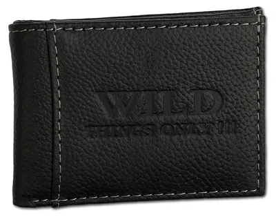 Immagine prodotto di Portafoglio in vera pelle Wild Things Only RFID Blocker nero 9,5x1,5x6,5 cm con fodero D2OPJ800S