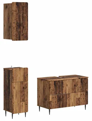 Immagine prodotto di Sistema di mobili da bagno in 3 pezzi, modello ZWOLLE, in legno di recupero
