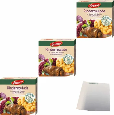 Produktbild von Erasco Menü Rinderroulade 3er pack (3x460g Packung) + usy Block