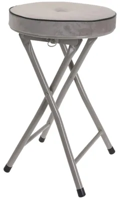 Produktbild von HowHomely | Klapphocker - Klappstuhl mit Sitzfläche - Sitzhocker - beige - 49 x 30 cm - aus Metall - Hocker - Praktisch