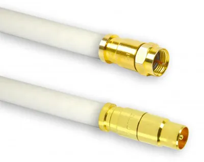 Produktbild von 30m PremiumX TV Antennenkabel Digital Innenleiter REINES KUPFER mit vergoldeten Kompressionsstecker TV-GM1 (männlich) + XCon G1 F-Stecker | PREMIUM HDTV Kabel | Koaxialkabel | Koax Stecker zu F-Stecker