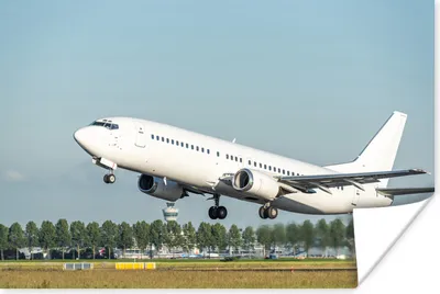Produktbild von MuchoWow® Poster Abfliegende Flugzeuge in Schiphol 90x60 cm - Schlafzimmer