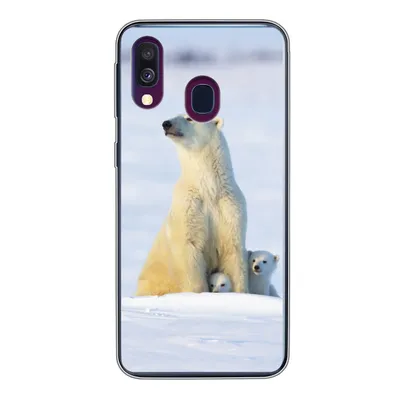 Produktbild von MuchoWow® Handyhülle Schutzhülle Hülle für Samsung Galaxy A40 Eisbär - Schnee - Jungtiere Silikon Softcase Handy Hülle - Handy-Tasche