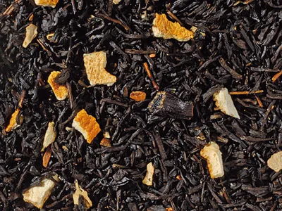 Produktbild von 1 kg  Schwarzteemischung Oriental. Gewürzmisch. Orange/Zimt-Note aromatisiert