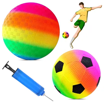 Productafbeelding van Regenboogbal voor Kinderen - 2 Stuks, 20 Cm - Met Pomp