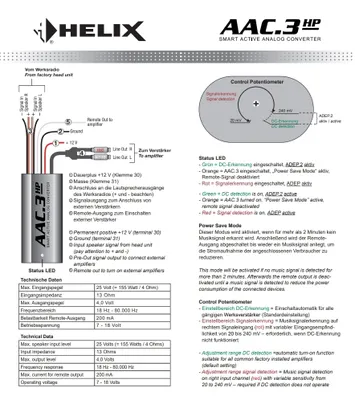 Produktbild von Helix AAC.3 HP | High/Low Konverter | Adapter für Original-Soundsysteme mit separatem Verstärker