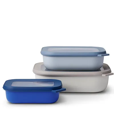 Produktbild von Set Multischüssel Cirqula rechteckig flach 3-teilig (500+1000+2000 ml) - sortiert