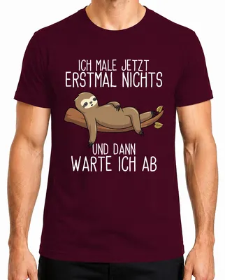 Imagen del producto de Camiseta para hombre, color burdeos, talla XXL, con un diseño que dice algo sobre perezosos o sobre la pereza, ideal como regalo