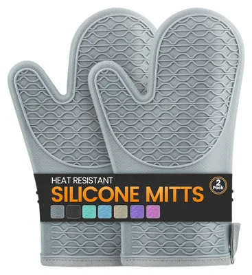 Immagine prodotto di Guanti da forno in silicone, antiscivolo, resistenti al calore e all'acqua, confezione da 1 paio, ideali per la cucina e il barbecue