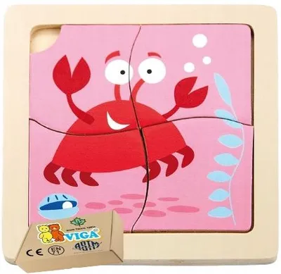 Produktbild von Viga Holzpuzzle Krab Lernspielzeug für Kleinkinder