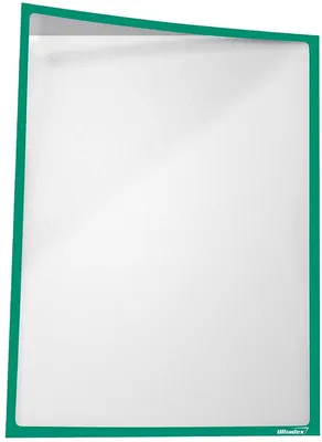Immagine prodotto di Tasca porta-informazioni magnetica per formato DIN A3, 435 x 312 mm (verticale/orizzontale), confezione da 5 pezzi, verde