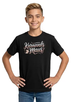 Produktbild von Spreadshirt Karnevalsmaus Karneval Outfit Süß Teenager T-Shirt, 152/164 (12-14 Jahre), Schwarz