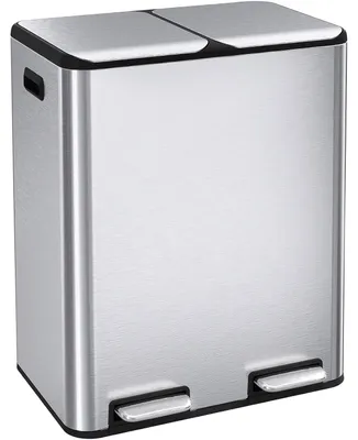 Productafbeelding van Clevich Vuilnisbak voor de keuken, 2 x 30 liter trapbakken met geurfilter, afvalscheidingssysteem