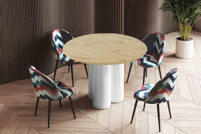 Produktbild von Design Esstisch Tisch HRE-111 rund Hochglanz Esszimmer 100 x 75 cm