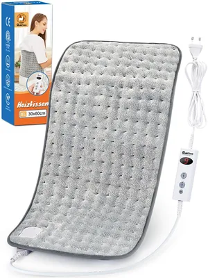 Immagine prodotto di Mia&Coco cuscino riscaldante con spegnimento automatico 1,5 ore per schiena collo spalle cuscino riscaldante elettrico 10 livelli di temperatura tecnologia di riscaldamento veloce, 30x60cm comfort grigio