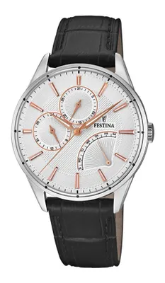 Zdjęcie produktu dla Festina F16974/1 Męski zegarek wielofunkcyjny kwarcowy na skórzanym pasku Ø 41 mm