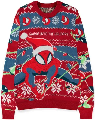 Obrázek produktu pro Vánoční svetr Spiderman - Swing into the Holidays (velikost M)