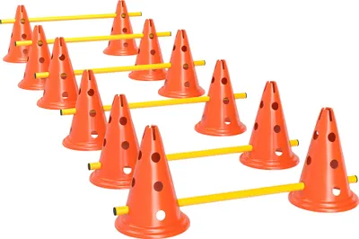 Produktbild von Agility Set Hunde 6-teiliges Agility-Ausrüstung für Hundetraining Steckhürdenset mit 12 Kegel 6 Hürden Tragetasche